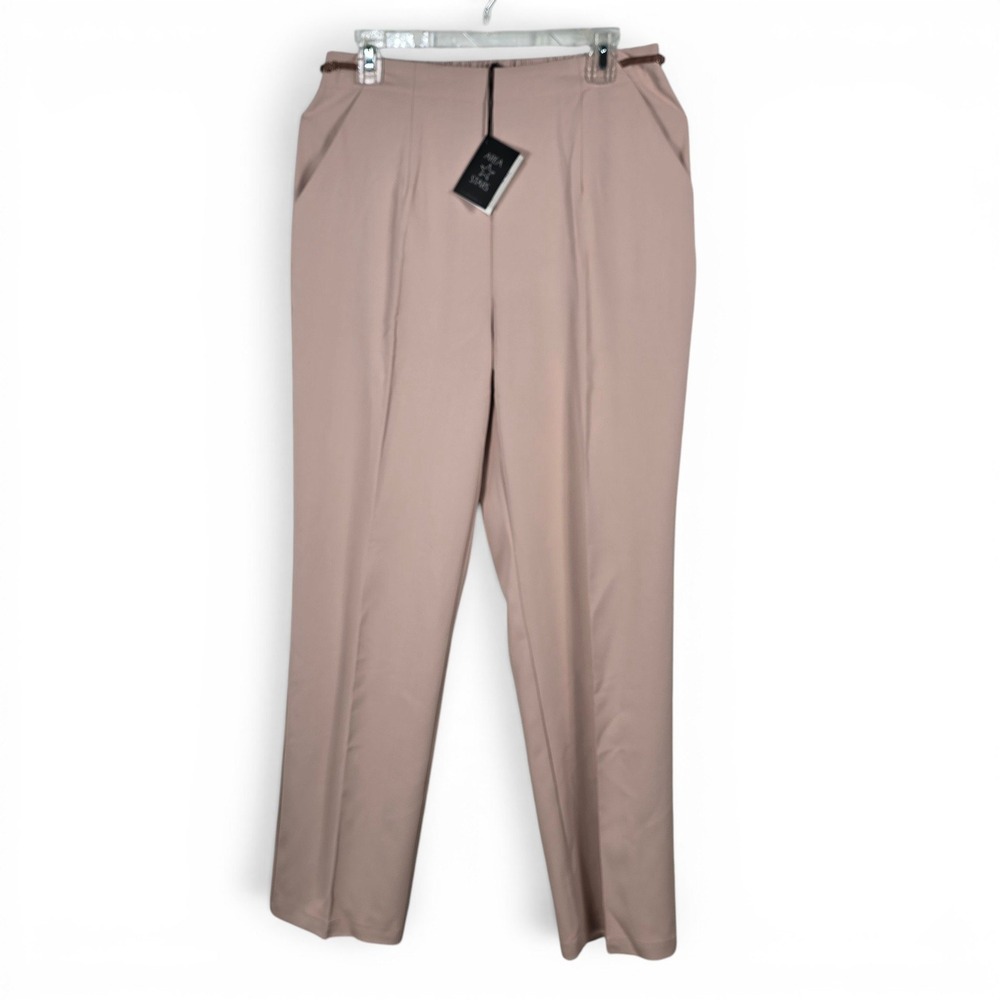 Area Stars Women Straight Leg Trousers Large Dusty Rose Pink High Waisted NWT